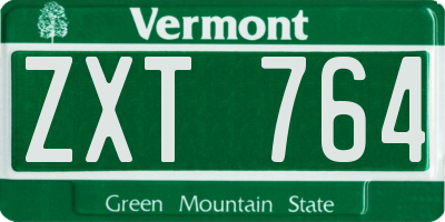 VT license plate ZXT764