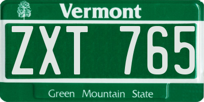 VT license plate ZXT765