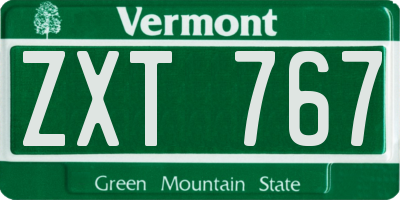 VT license plate ZXT767