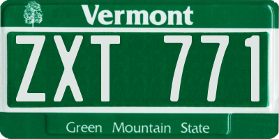 VT license plate ZXT771