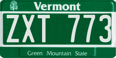 VT license plate ZXT773