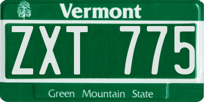 VT license plate ZXT775