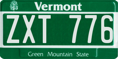 VT license plate ZXT776