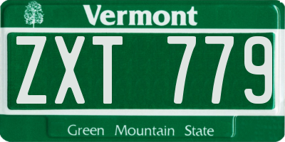 VT license plate ZXT779