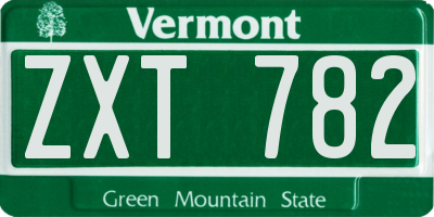 VT license plate ZXT782