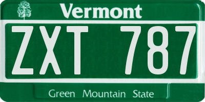 VT license plate ZXT787