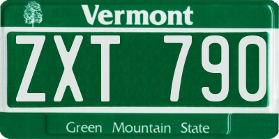 VT license plate ZXT790