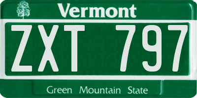 VT license plate ZXT797
