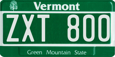 VT license plate ZXT800