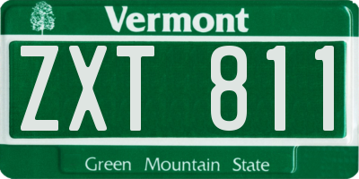 VT license plate ZXT811