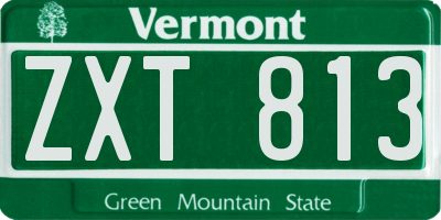 VT license plate ZXT813