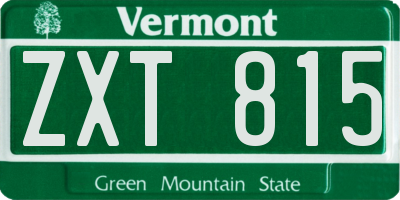 VT license plate ZXT815