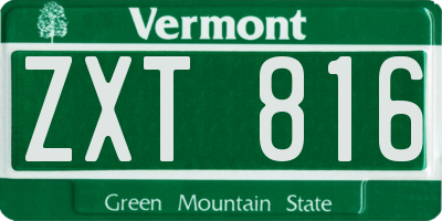 VT license plate ZXT816