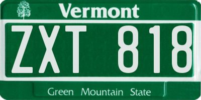 VT license plate ZXT818