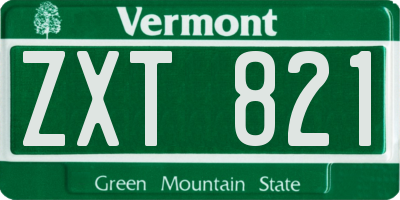 VT license plate ZXT821