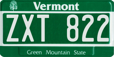 VT license plate ZXT822