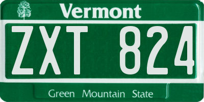 VT license plate ZXT824