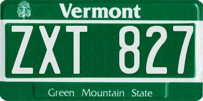 VT license plate ZXT827