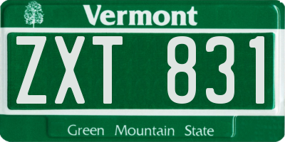 VT license plate ZXT831