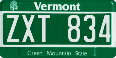VT license plate ZXT834