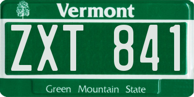 VT license plate ZXT841
