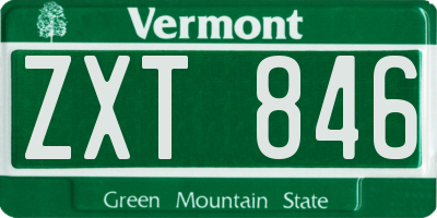 VT license plate ZXT846