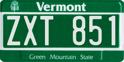 VT license plate ZXT851