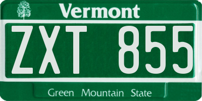 VT license plate ZXT855