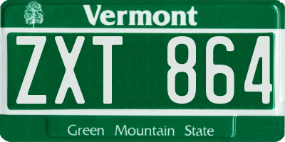 VT license plate ZXT864