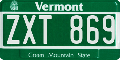 VT license plate ZXT869