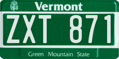VT license plate ZXT871