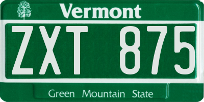 VT license plate ZXT875