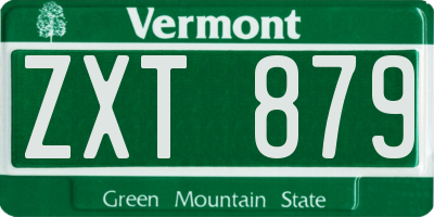VT license plate ZXT879