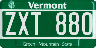 VT license plate ZXT880