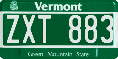 VT license plate ZXT883
