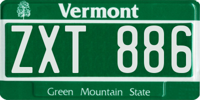 VT license plate ZXT886