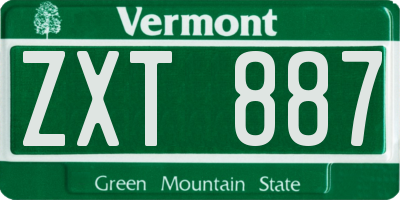 VT license plate ZXT887
