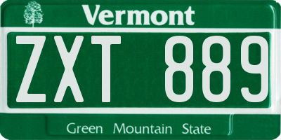 VT license plate ZXT889