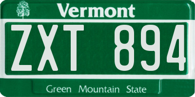 VT license plate ZXT894
