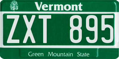 VT license plate ZXT895