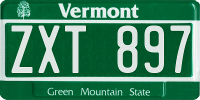 VT license plate ZXT897