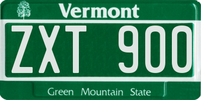 VT license plate ZXT900