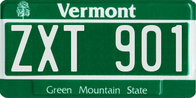 VT license plate ZXT901