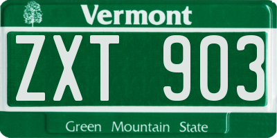 VT license plate ZXT903