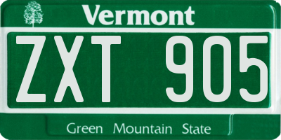 VT license plate ZXT905