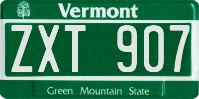 VT license plate ZXT907