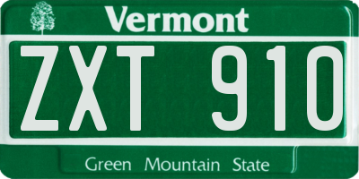 VT license plate ZXT910