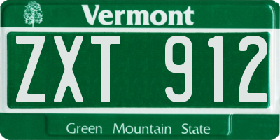 VT license plate ZXT912