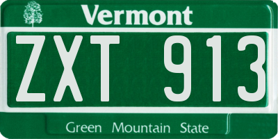 VT license plate ZXT913