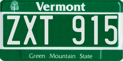 VT license plate ZXT915